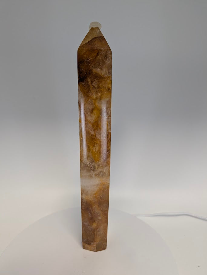Golden Healer Quartz Tower showing golden zoning and internal clarity