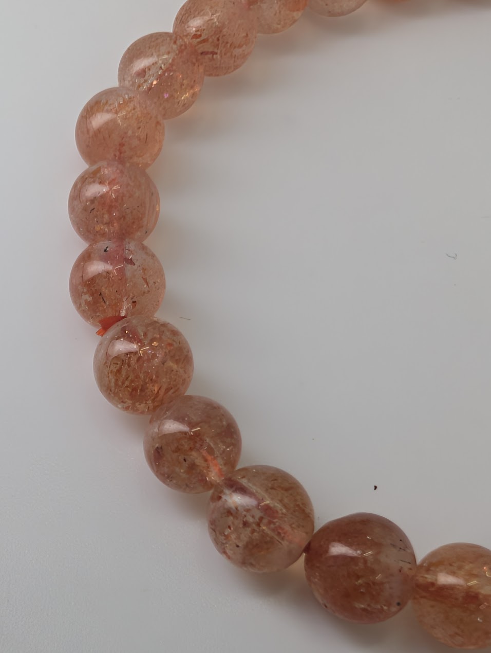 Detailed view of natural Golden Sunstone inclusions