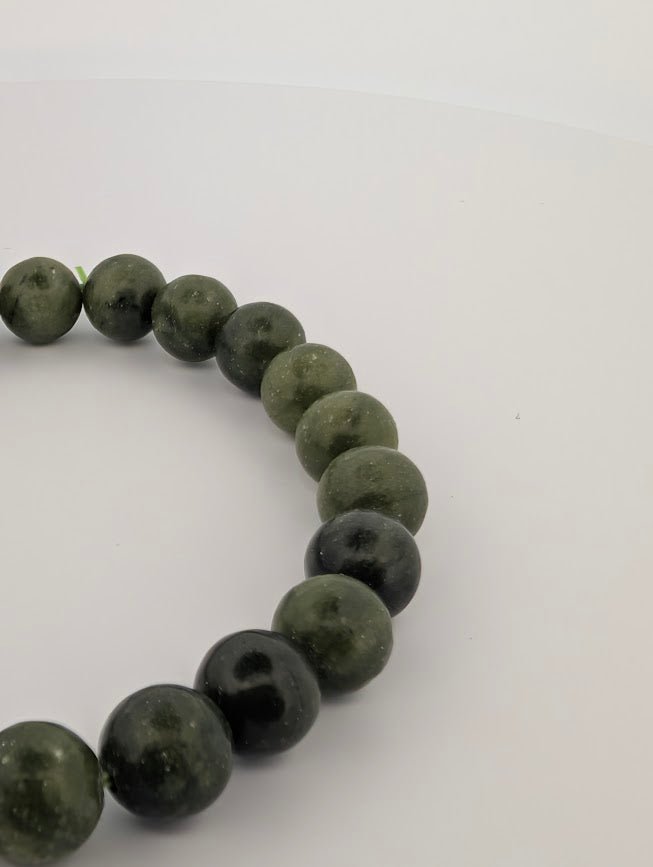 Green Jade Bracelet — 8mm Beads - Legacy Crystals and Minerals