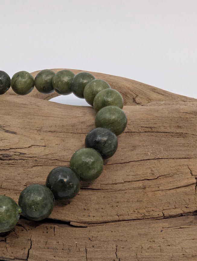 Green Jade Bracelet — 8mm Beads - Legacy Crystals and Minerals