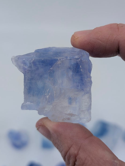 Blue halite specimen with deep blue core from Saskatchewan