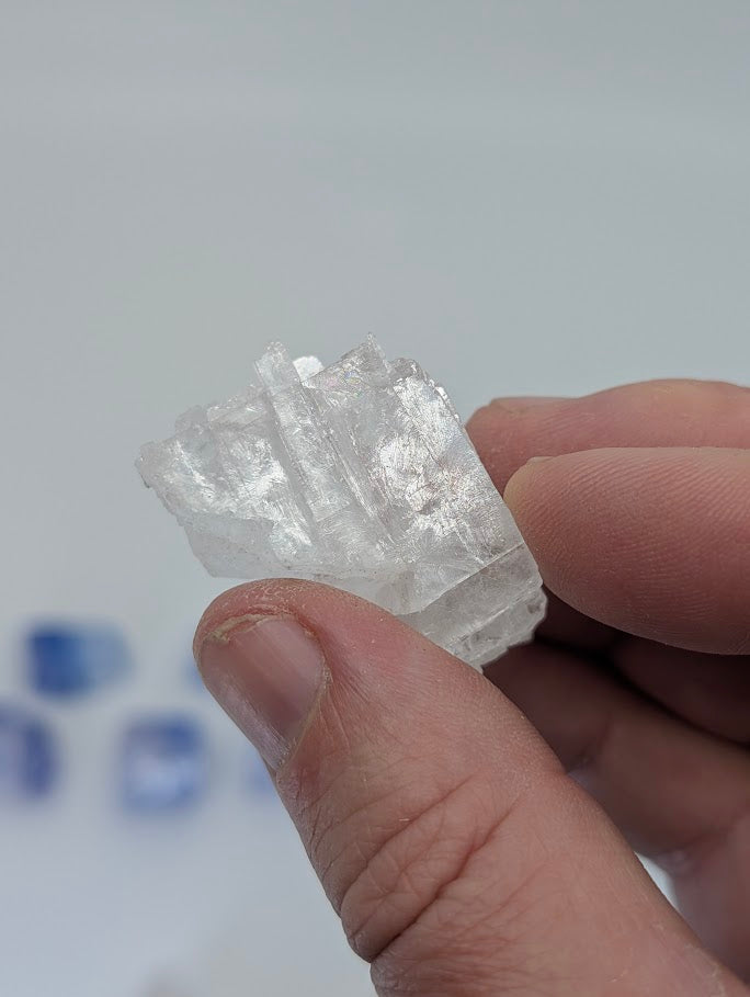 Natural blue halite crystal from Canada, entry-level specimen