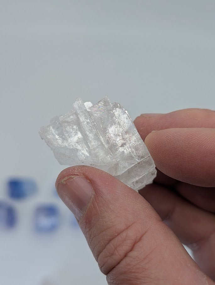 Natural blue halite crystal from Canada, entry-level specimen