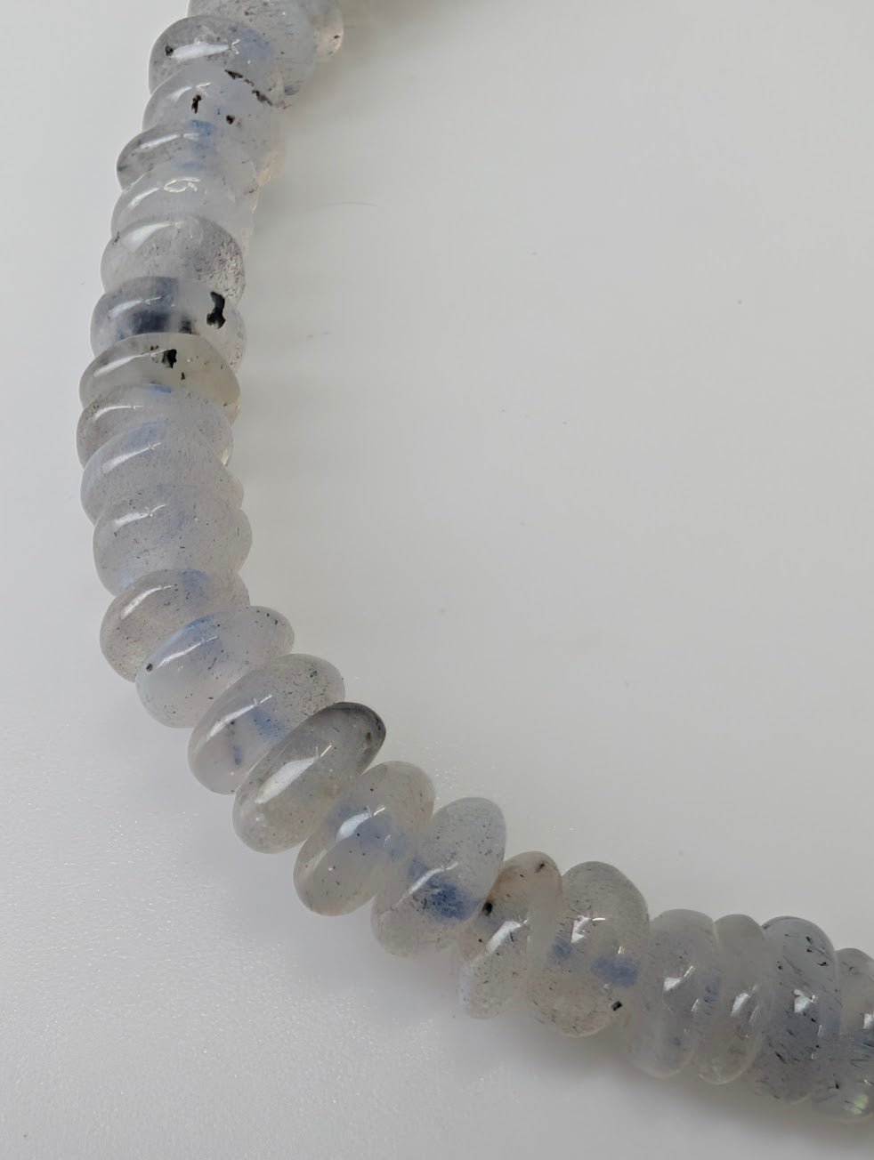 Premium polished labradorite bracelet with visible blue and gold flashes
