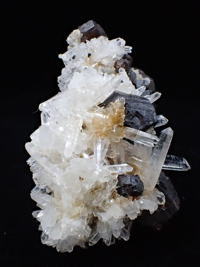 Large Black Pyrite & Quartz Cluster – Fengjiashan Mine (522g) - Legacy Crystals and Minerals