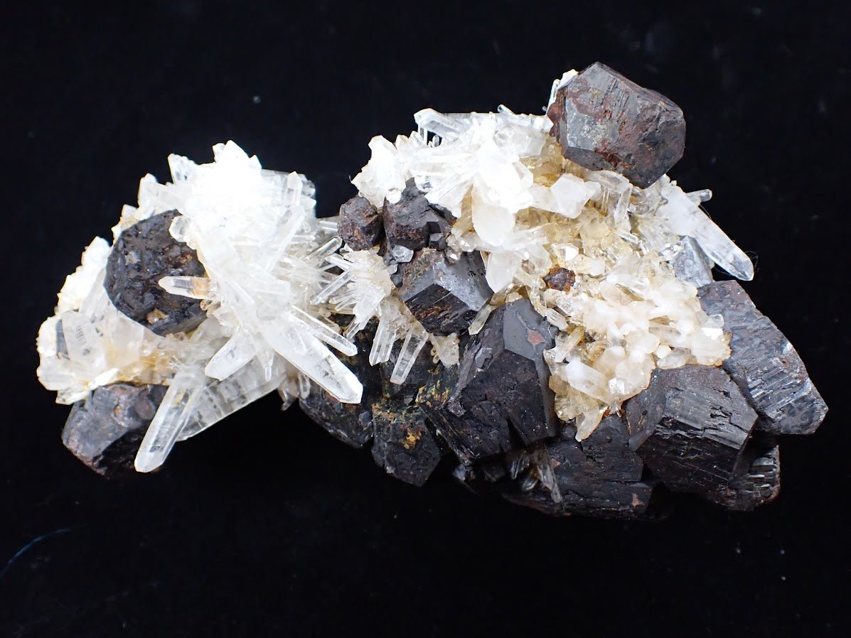Large Black Pyrite & Quartz Cluster – Fengjiashan Mine (522g) - Legacy Crystals and Minerals