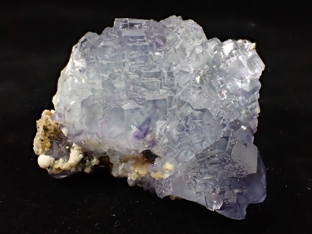 Lavender Fluorite Cluster with Barite and Pyrite – YGX Mine, China - Legacy Crystals and Minerals