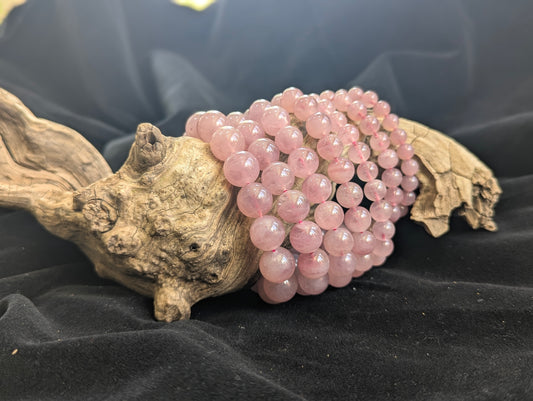 Collection of 7mm, 8mm, 9mm, 10mm, 11mm, 12mm and 13mm Lavender Rose Quartz Bracelets