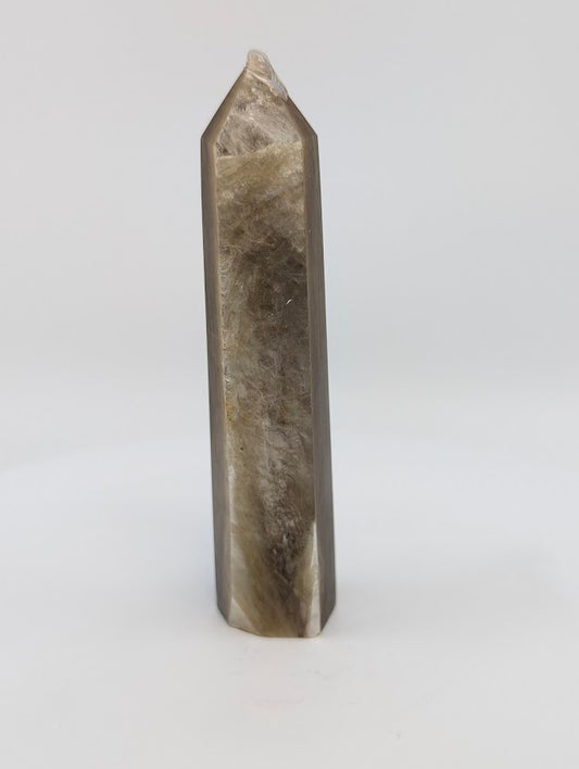 ront view of Golden Mica (Goethite pseudomorph after Marcasite) tower from Hubei China – 145 g polished crystal