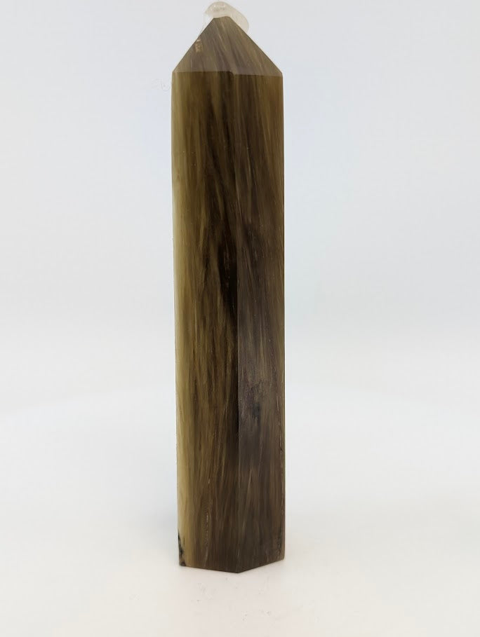 Left side showing fibrous texture and bronze gradient