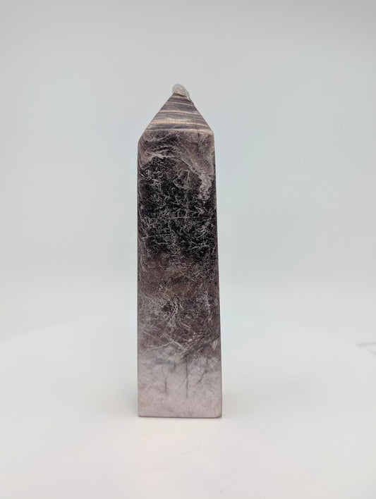 Polished Lepidolite tower from Minas Gerais Brazil – 225g lavender mica crystal