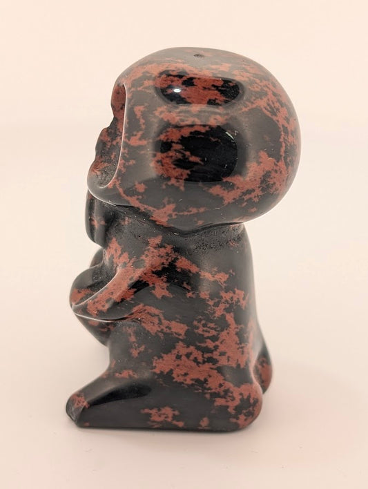 Mahogany Jasper ghost holding heart – side profile