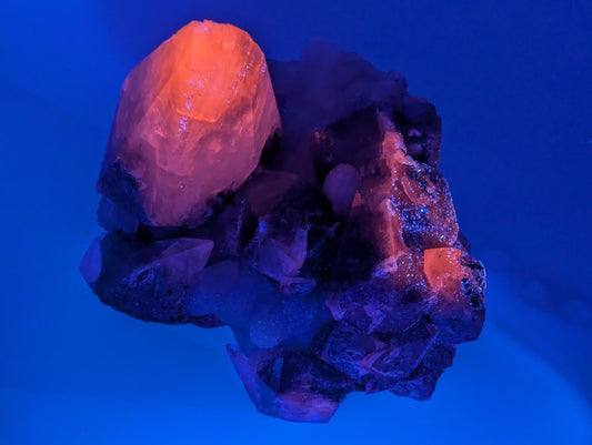 Majestic Dogtooth Calcite with Dendritic Inclusions and Sugar Sphalerite – Fujian, China - Legacy Crystals and Minerals