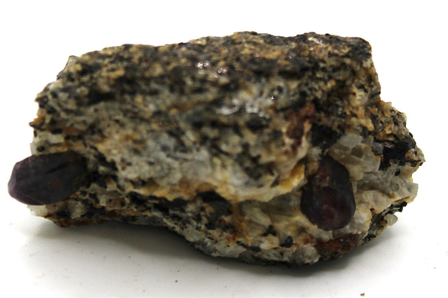 Natural Raw Ruby Crystals in Calcite with Black Mica from Burma - Legacy Crystals and Minerals