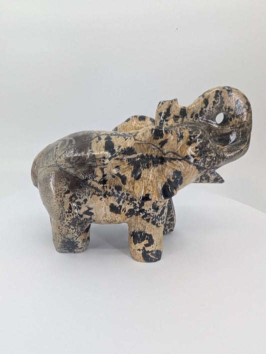 Picture Jasper elephant carving, left side view