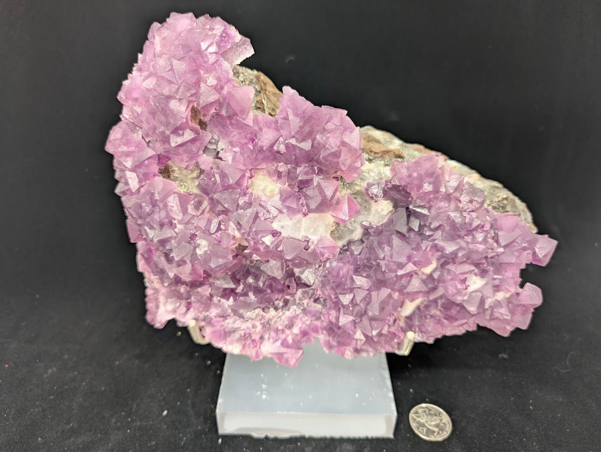 Pink - Purple Octahedral Fluorite with Pyrite, Quartz, and Calcite - Wuyi Fluorite Ore Field, Zhejiang, China - Legacy Crystals and Minerals