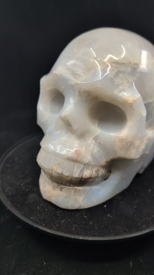 360 view of Blue Rose Quartz Skull