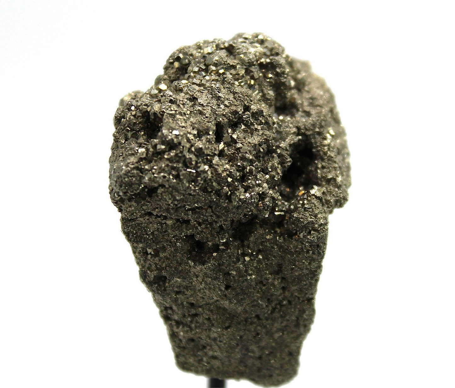 Pyrite Cluster on Metal Stand from Brazil Approx. 10.5 cm x 4.5 cm - Legacy Crystals and Minerals