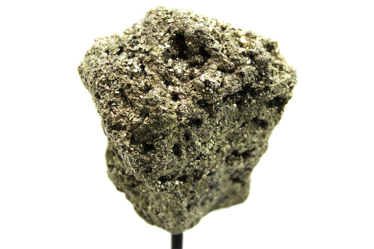 Pyrite Cluster on Metal Stand from Brazil Approx. 10.5 cm x 4.5 cm - Legacy Crystals and Minerals
