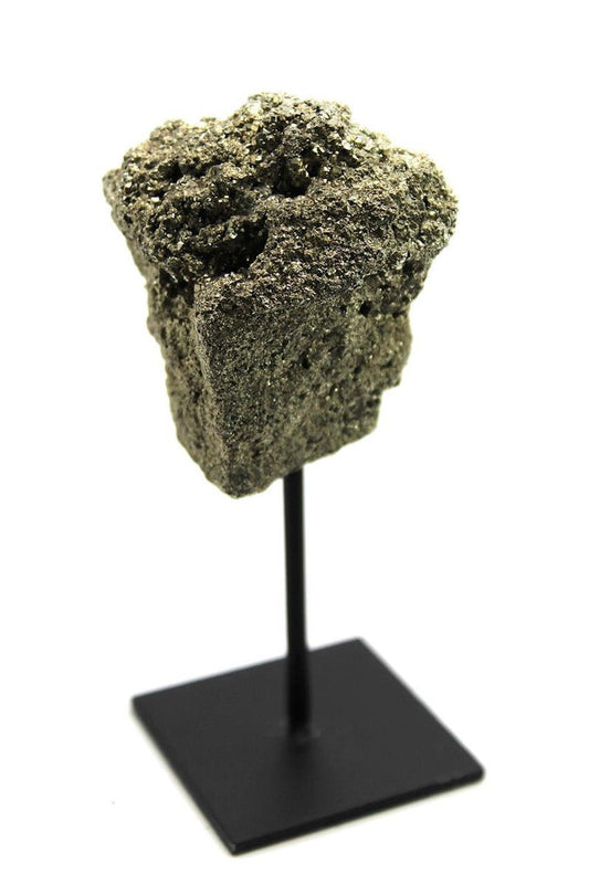 Pyrite Cluster on Metal Stand from Brazil Approx. 10.5 cm x 4.5 cm - Legacy Crystals and Minerals