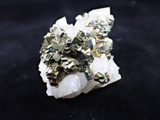 Pyrite on Quartz – Tianshan Mine, Longyan, Fujian, China - Legacy Crystals and Minerals