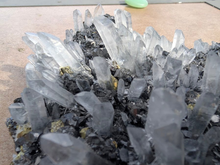 Quartz and Pyrite on Sphalerite – Krushkov Dolming, Madan, Bulgaria - Legacy Crystals and Minerals