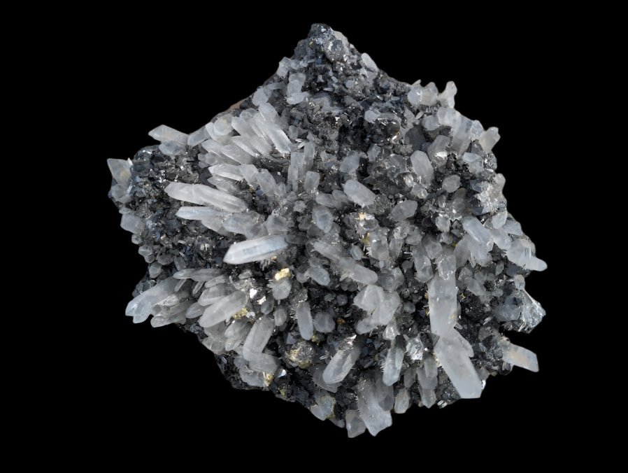 Quartz and Pyrite on Sphalerite – Krushkov Dolming, Madan, Bulgaria - Legacy Crystals and Minerals