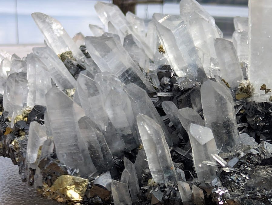 Quartz and Pyrite on Sphalerite – Krushkov Dolming, Madan, Bulgaria - Legacy Crystals and Minerals