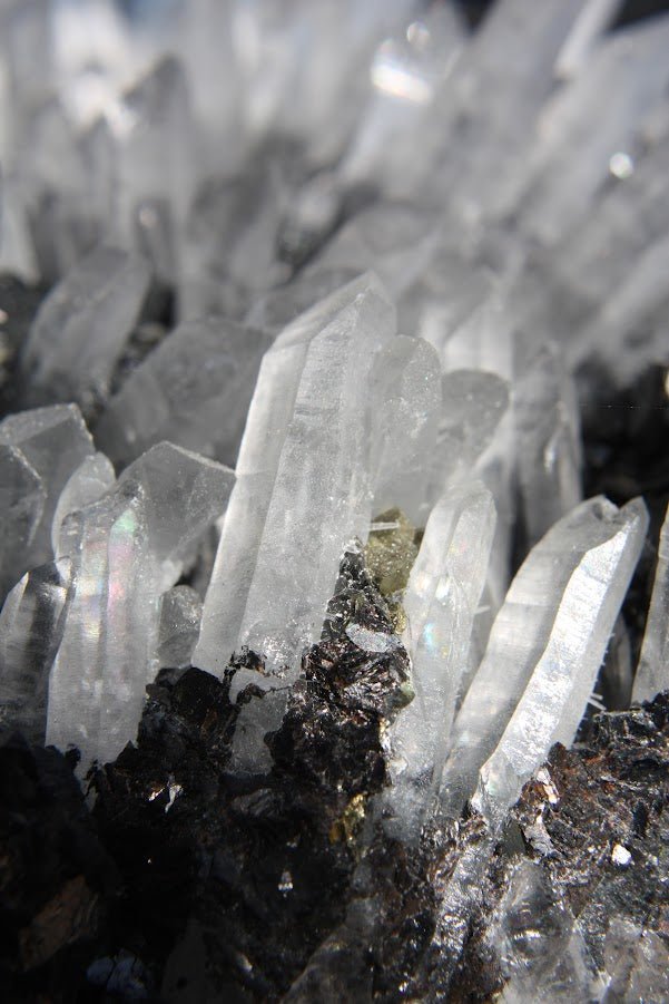 Quartz and Pyrite on Sphalerite – Krushkov Dolming, Madan, Bulgaria - Legacy Crystals and Minerals