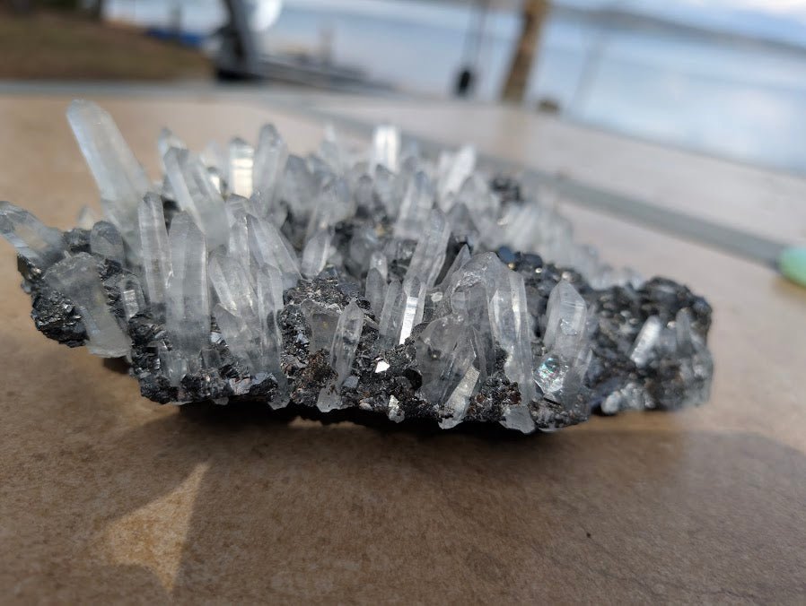 Quartz and Pyrite on Sphalerite – Krushkov Dolming, Madan, Bulgaria - Legacy Crystals and Minerals
