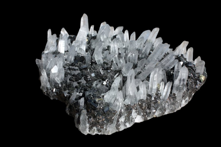 Quartz and Pyrite on Sphalerite – Krushkov Dolming, Madan, Bulgaria - Legacy Crystals and Minerals