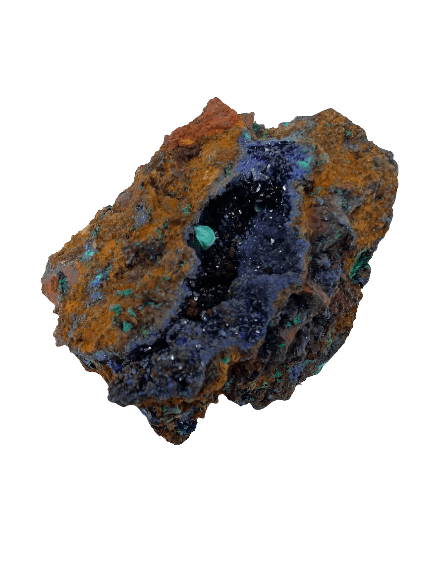 Rare Azurite Geode with Malachite Spheres - 4 x 3 x 2.5 Inches, Anhui Province - Legacy Crystals and Minerals