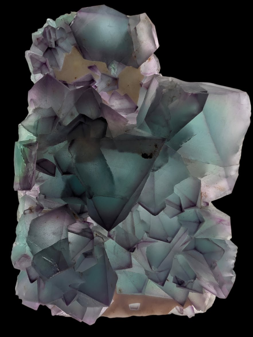 Rare De’an Fluorite Cluster – UV Reactive Green & Purple Crystal from Jiangxi, China - Legacy Crystals and Minerals