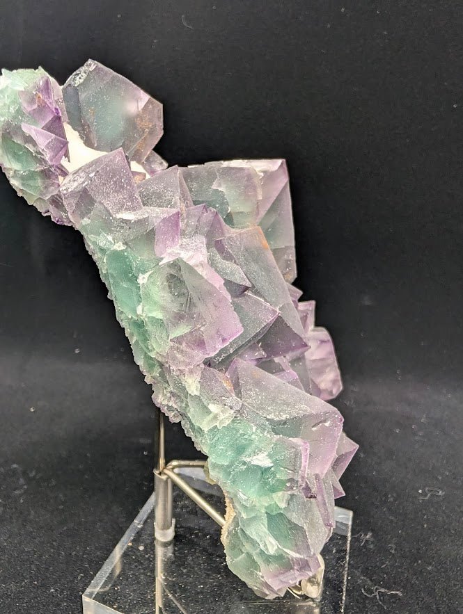 Rare De’an Fluorite Cluster – UV Reactive Green & Purple Crystal from Jiangxi, China - Legacy Crystals and Minerals