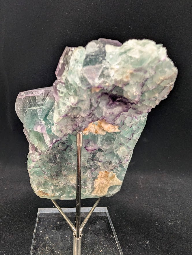 Rare De’an Fluorite Cluster – UV Reactive Green & Purple Crystal from Jiangxi, China - Legacy Crystals and Minerals