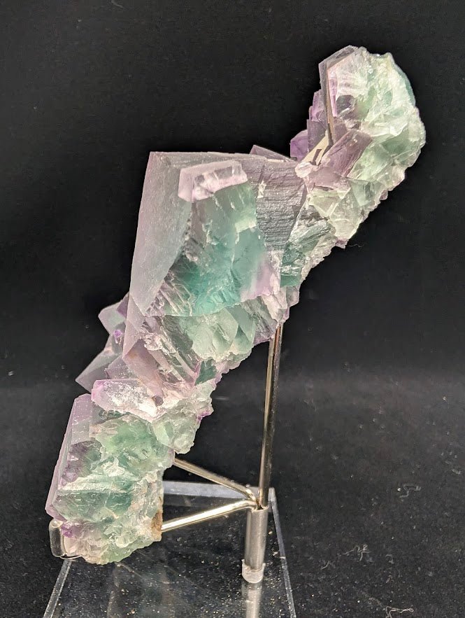 Rare De’an Fluorite Cluster – UV Reactive Green & Purple Crystal from Jiangxi, China - Legacy Crystals and Minerals