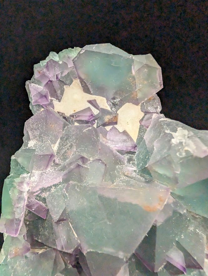 Rare De’an Fluorite Cluster – UV Reactive Green & Purple Crystal from Jiangxi, China - Legacy Crystals and Minerals