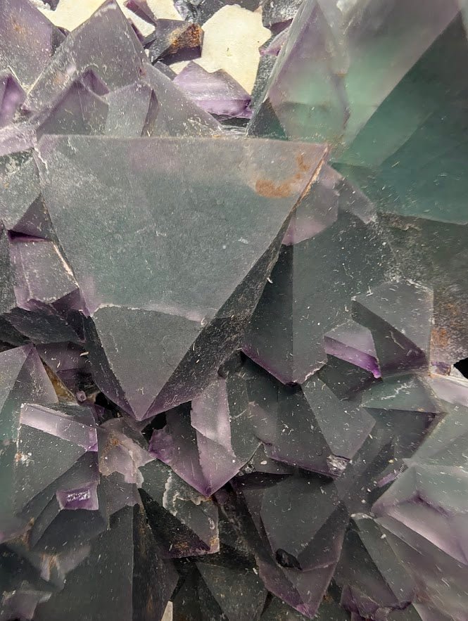 Rare De’an Fluorite Cluster – UV Reactive Green & Purple Crystal from Jiangxi, China - Legacy Crystals and Minerals