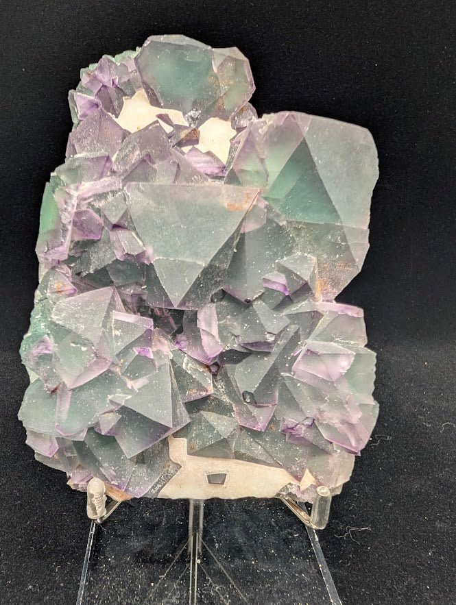 Rare De’an Fluorite Cluster – UV Reactive Green & Purple Crystal from Jiangxi, China - Legacy Crystals and Minerals