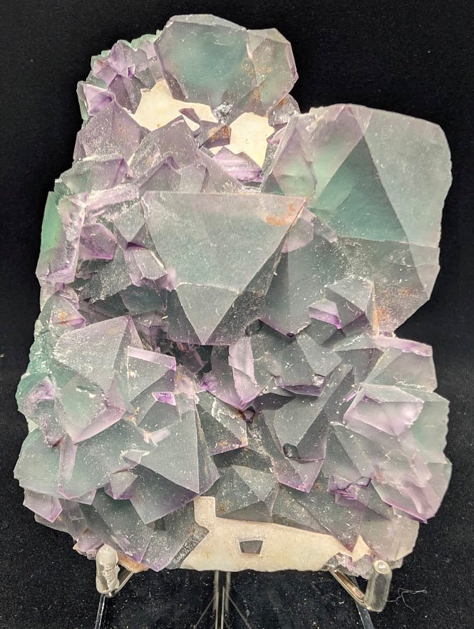 Rare De’an Fluorite Cluster – UV Reactive Green & Purple Crystal from Jiangxi, China - Legacy Crystals and Minerals