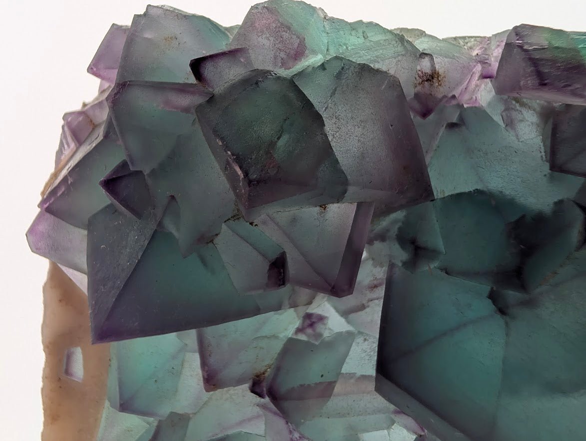 Rare De’an Fluorite Cluster – UV Reactive Green & Purple Crystal from Jiangxi, China - Legacy Crystals and Minerals
