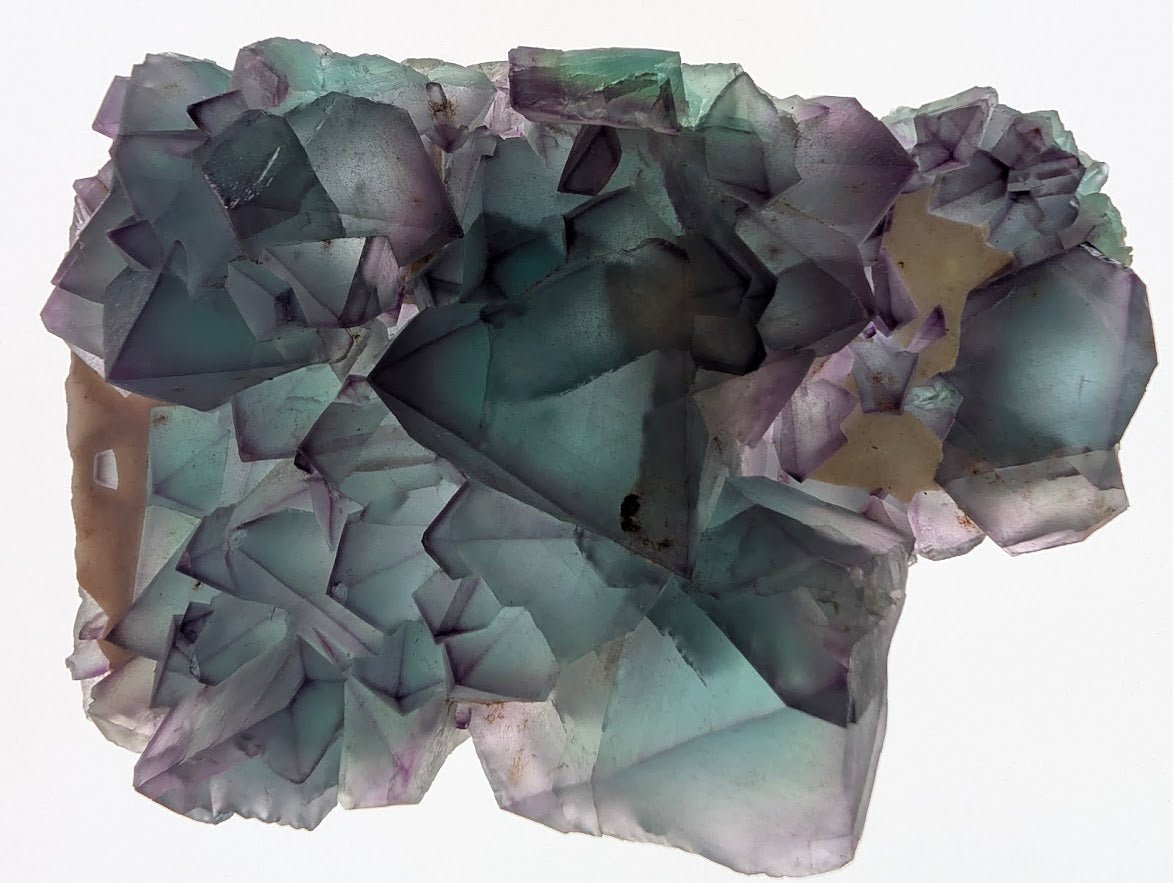 Rare De’an Fluorite Cluster – UV Reactive Green & Purple Crystal from Jiangxi, China - Legacy Crystals and Minerals