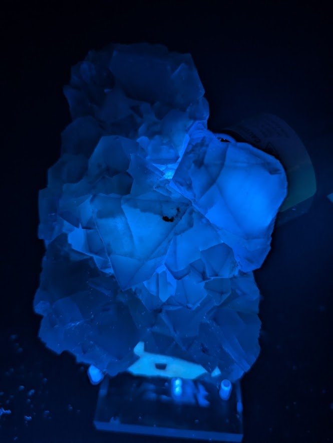 Rare De’an Fluorite Cluster – UV Reactive Green & Purple Crystal from Jiangxi, China - Legacy Crystals and Minerals
