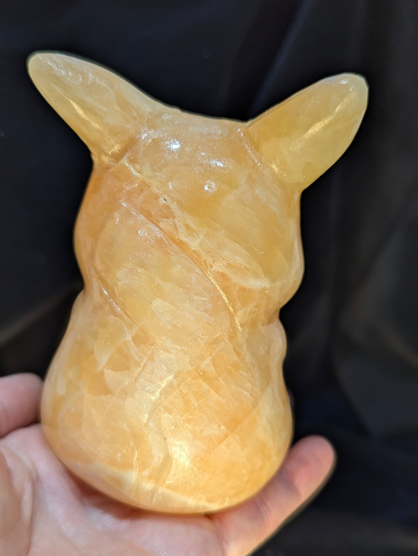 Orange Calcite Pikachu ~ 4.8in., 875g