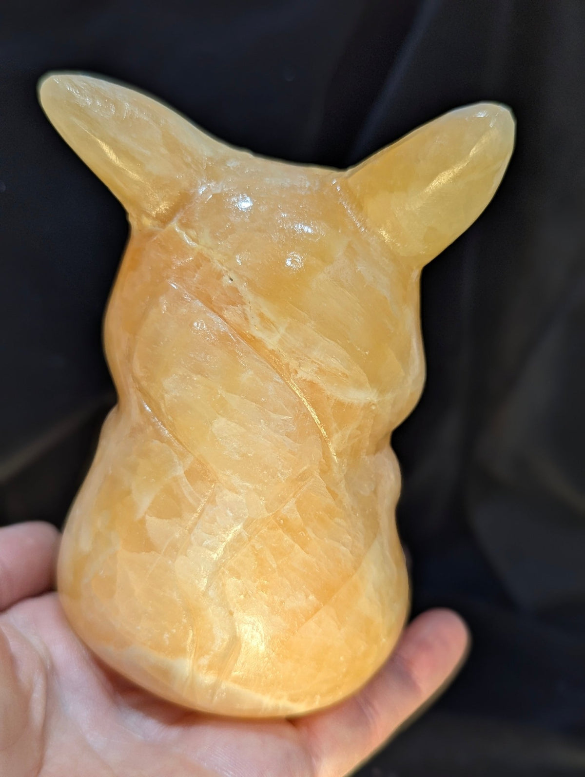 Orange Calcite Pikachu ~ 4.8in., 875g - Legacy Crystals and Minerals