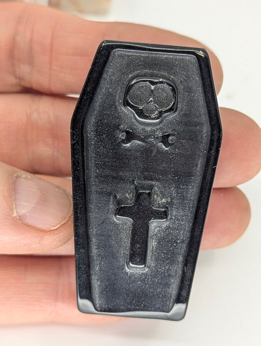 Crystal Coffin Carvings - small - 2" x 1" - choose your mineral