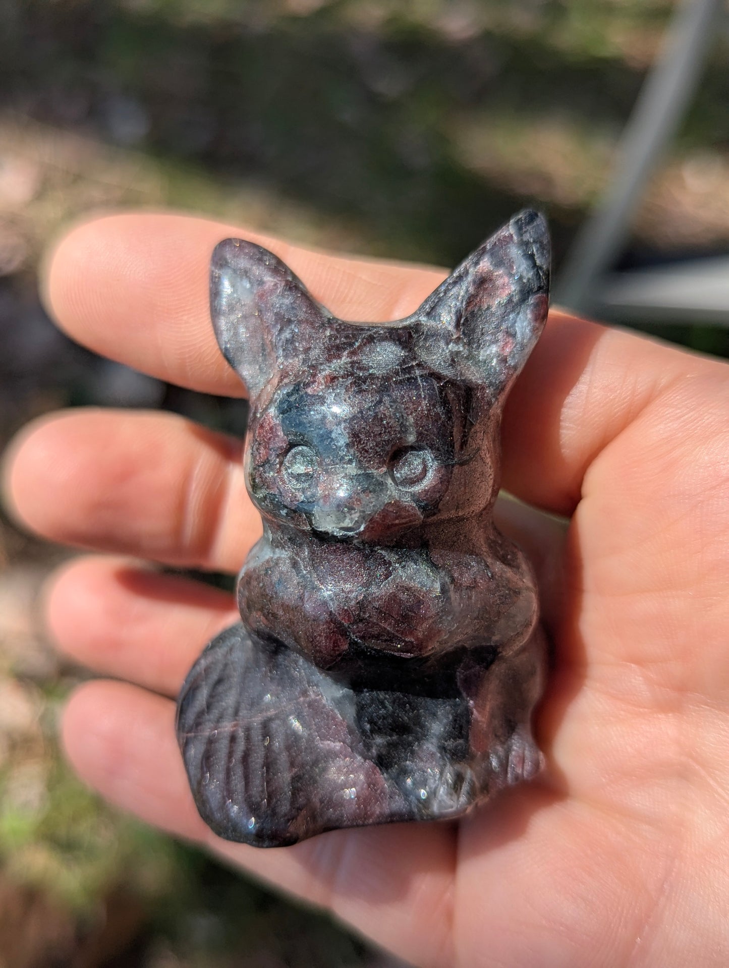 Garnet Eevee Carving - 2.4in., 130g