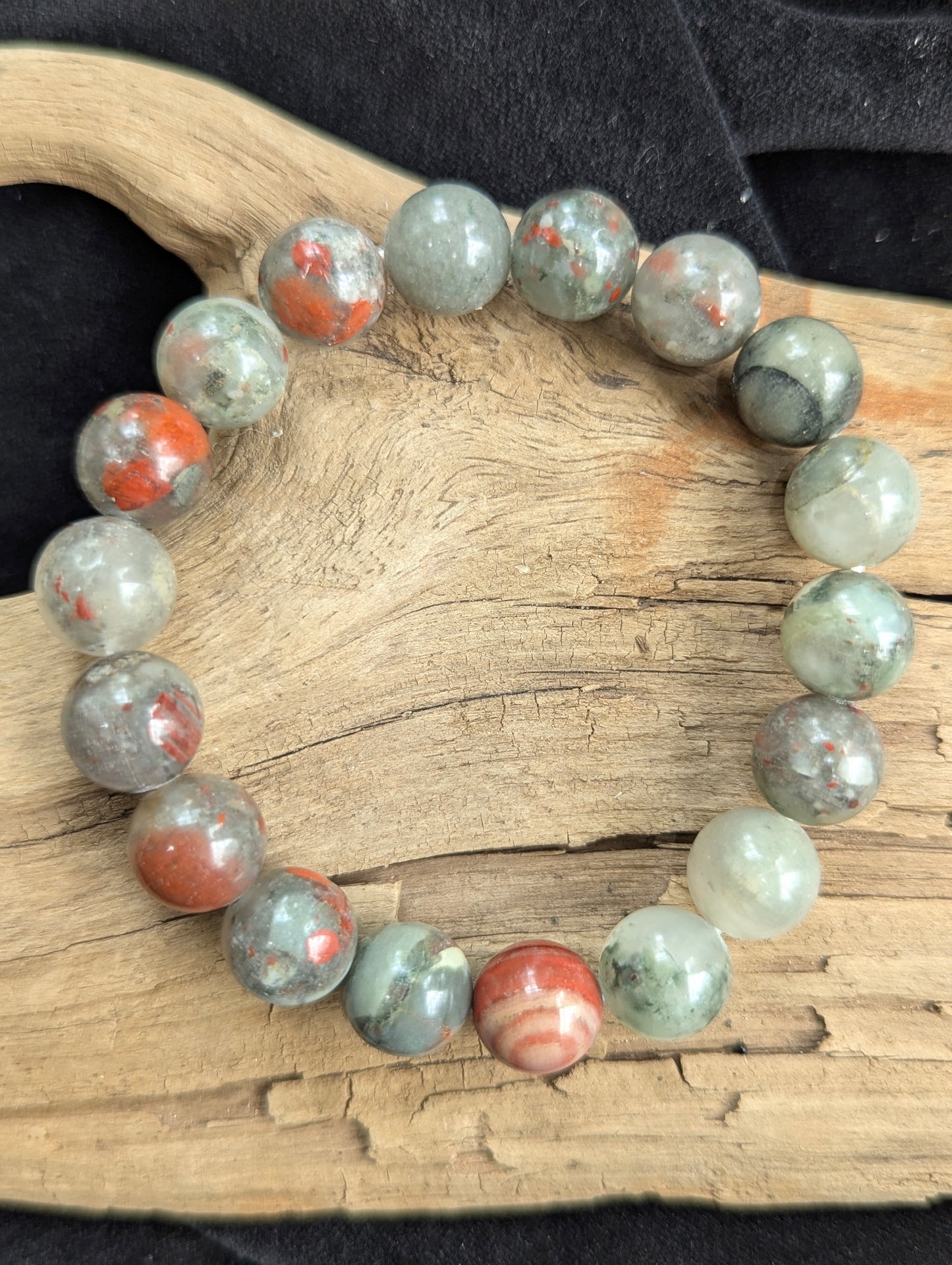 African Bloodstone Bracelet – 8mm & 10mm Polished Beads