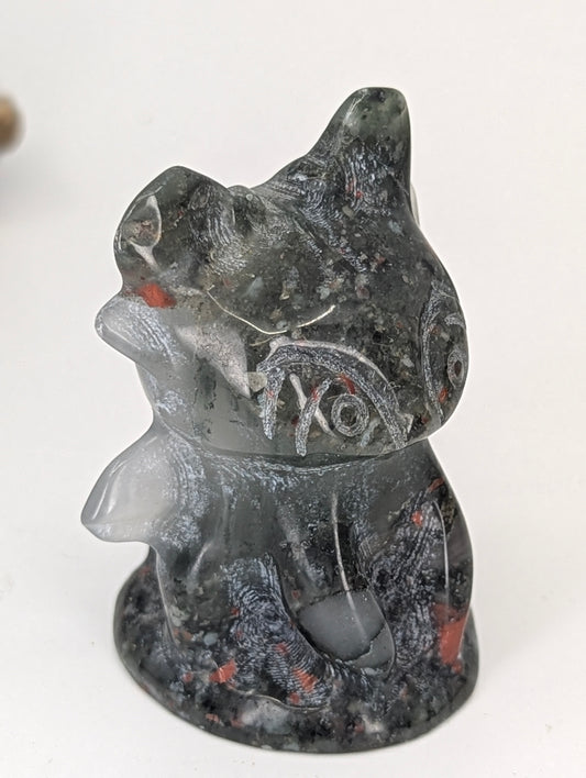 Dragon Blood Jasper Toothless Night Fury Dragon Hand Carved – 80 g, 2"