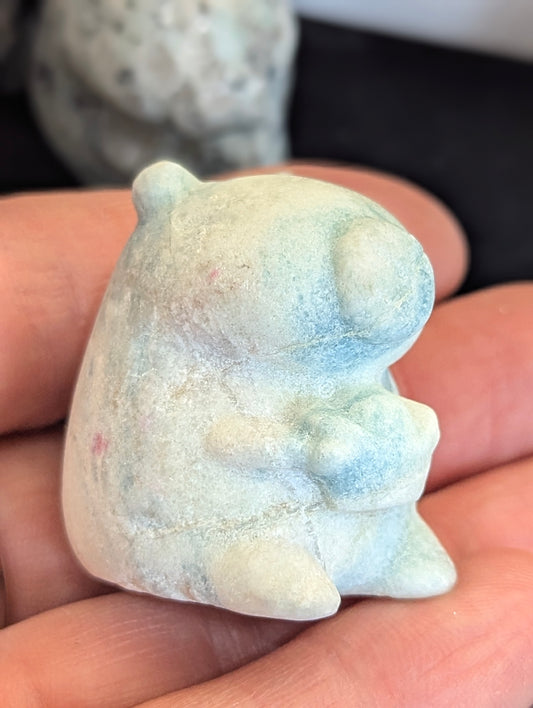 Tiny Capybara Mineral Totem ~ 1"